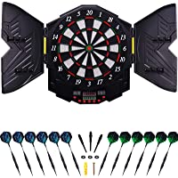 Grebarley Diana Electrónica con Puertas- para un hasta 8 Jugadores- Pantalla LED- Incluye línea de Tiro- 12 Dardos y 100…